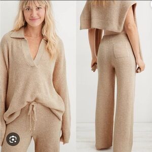 Aerie Cozy up waffle polo sweater